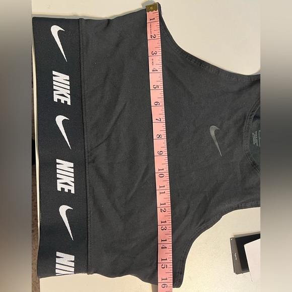 Nike women’s sports bra black w/white lettering on elastic and black swoosh NWT - Picture 6 of 6